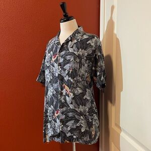 Kennington Men’s Vintage Chemise Bird of Paradise Hawaiian Button Up Camp Shirt